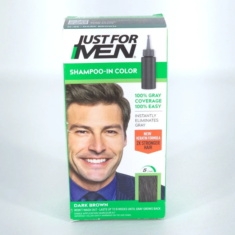3x Just For Men Shampoo-In Color H-45 Dark Brown Hair Dye Coverage Deadstock NEW